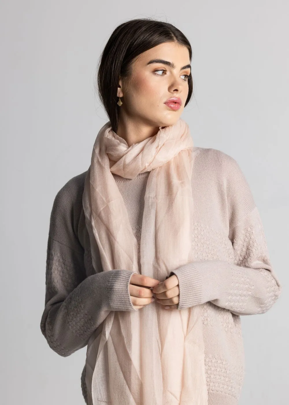 100% Cashmere Shawl - Beige