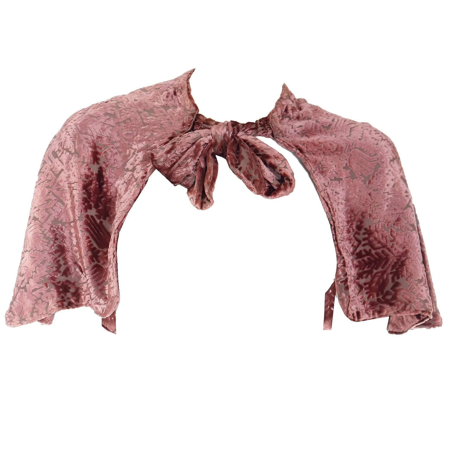 1920s Art Deco Vintage Mauve Pink Velvet Flapper Capelet