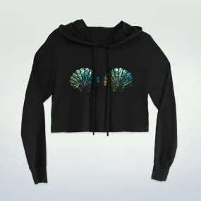 Abalone Mermaid Shell Cropped Hoodie