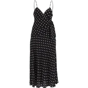 Alessandra Rich polka dot slip dress with studs and rhinestones