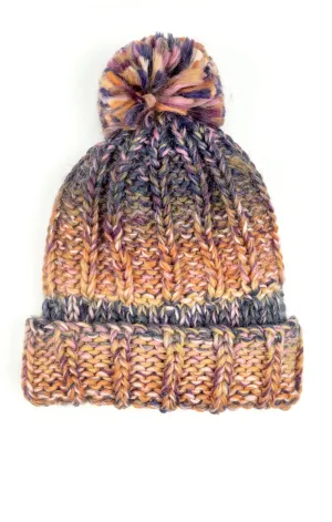 AM Plum Babette Pom Beanie