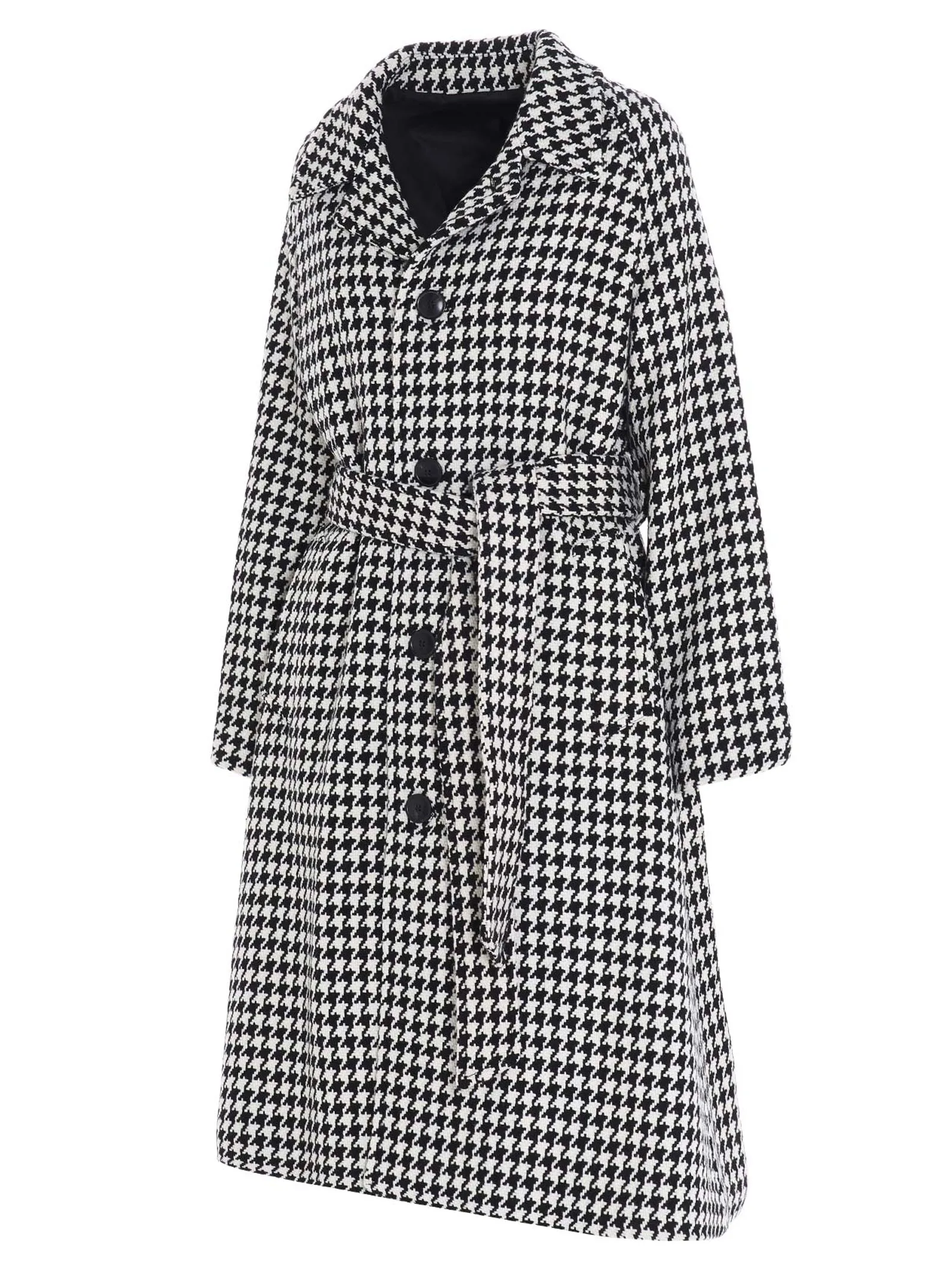 AMI Checked Belted Coat