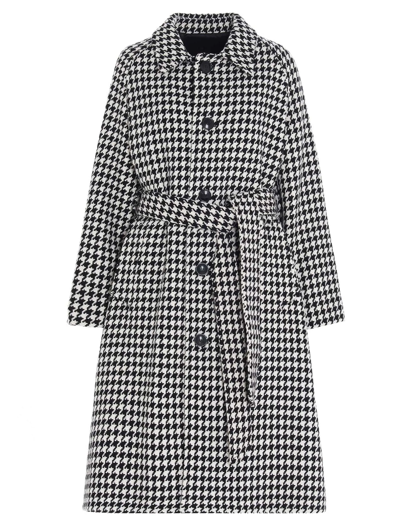 AMI Checked Belted Coat