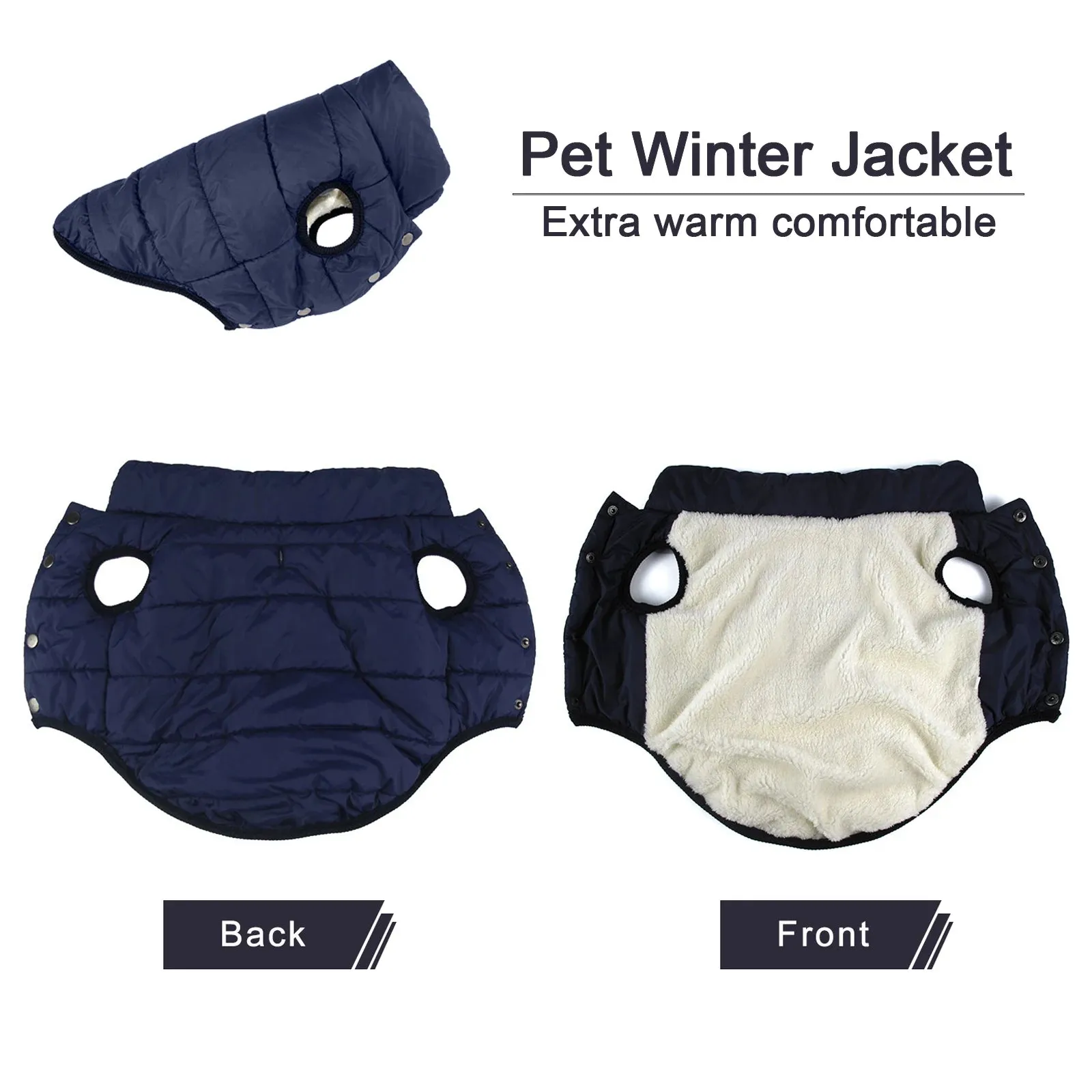 Anniepaw Winter Dog Clothes Outdoor Cold Proof Warm Dog Jacket with Fleece Cotton Lining Chihuahua French Bulldog Puppy Clothing Coat