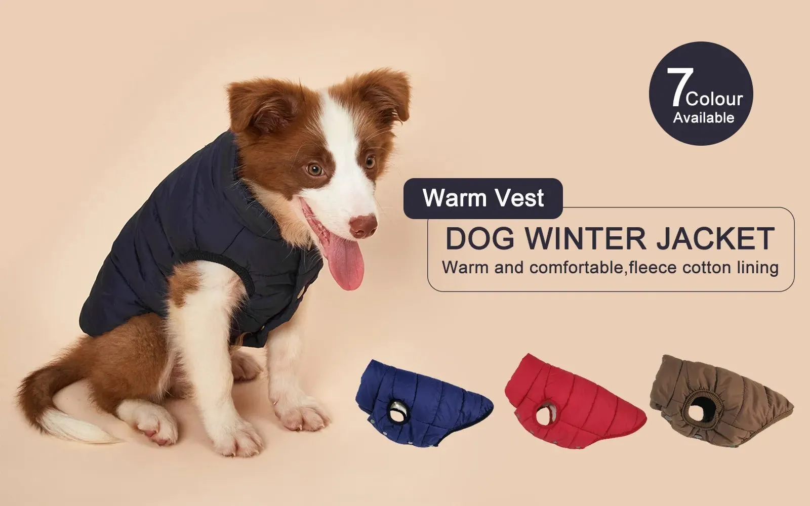 Anniepaw Winter Dog Clothes Outdoor Cold Proof Warm Dog Jacket with Fleece Cotton Lining Chihuahua French Bulldog Puppy Clothing Coat