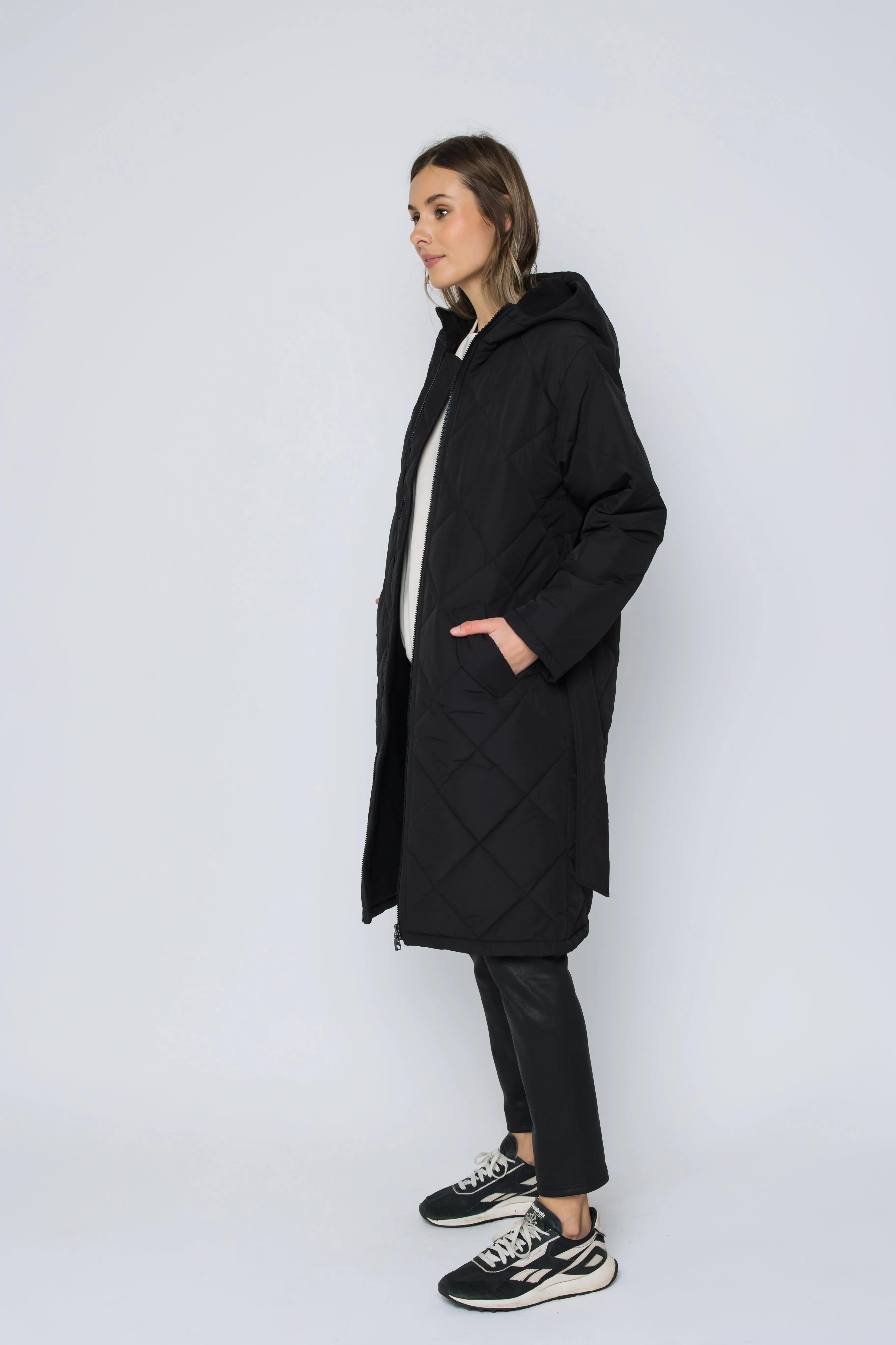 Aria-Quilted Hooded Coat