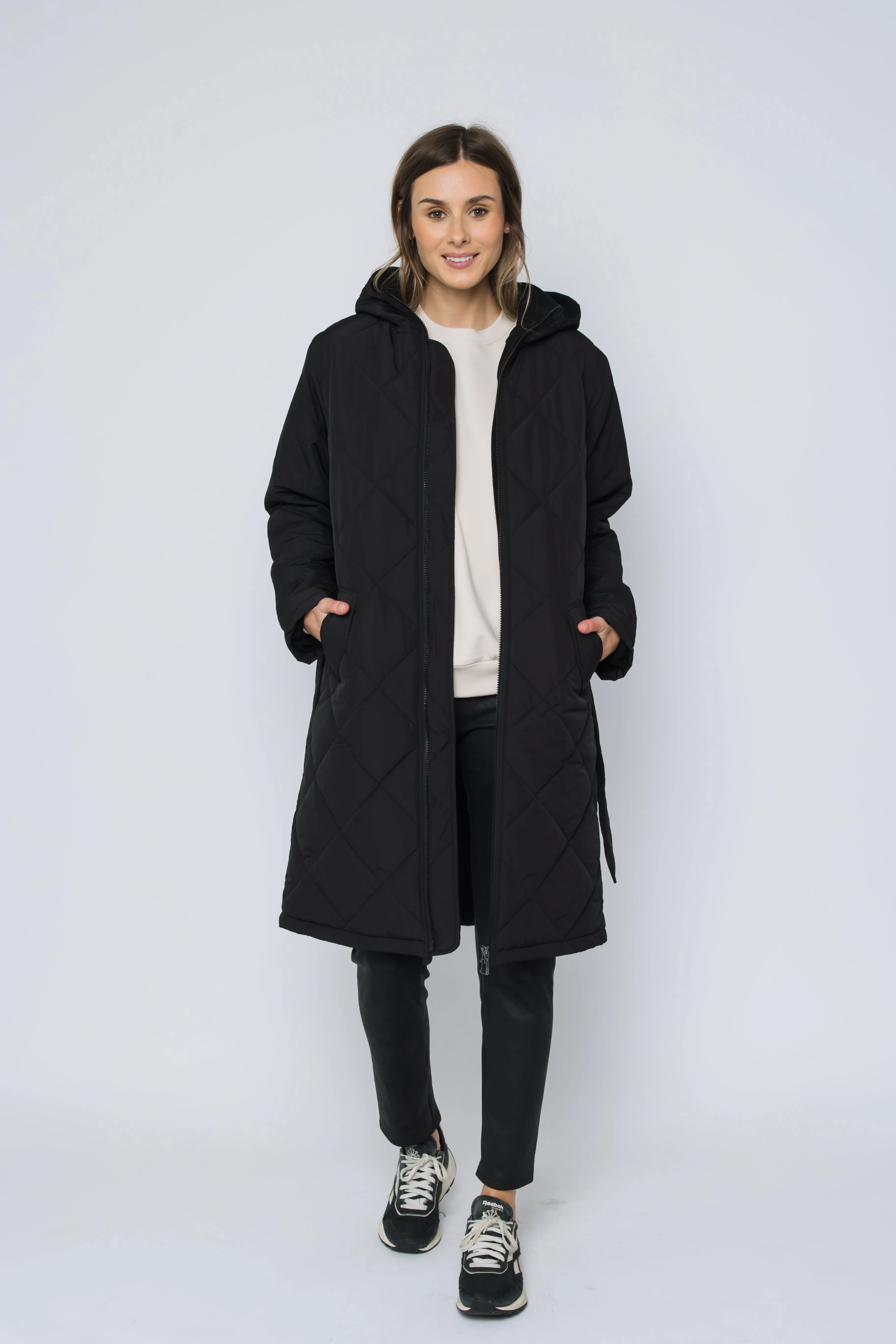 Aria-Quilted Hooded Coat