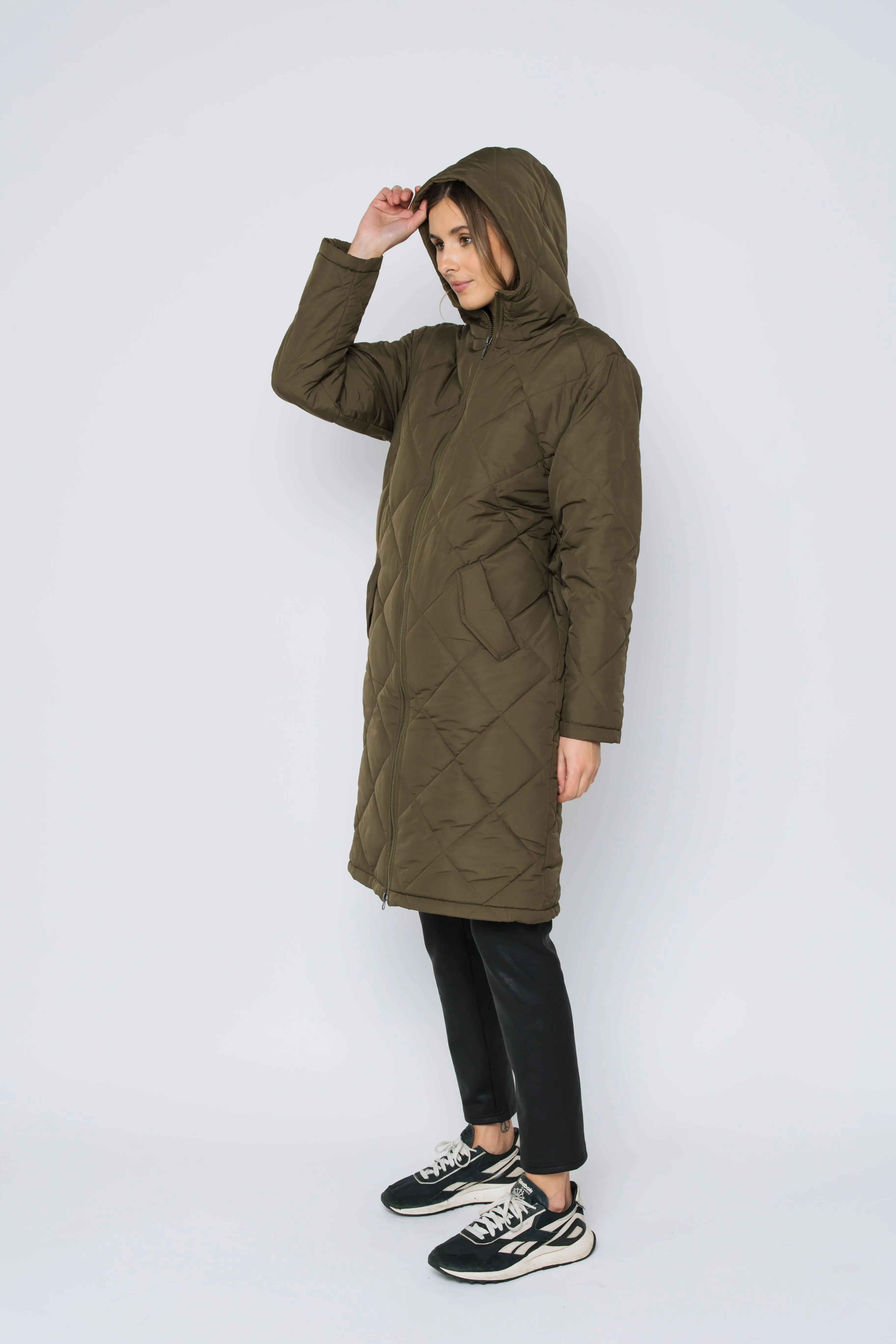 Aria-Quilted Hooded Coat