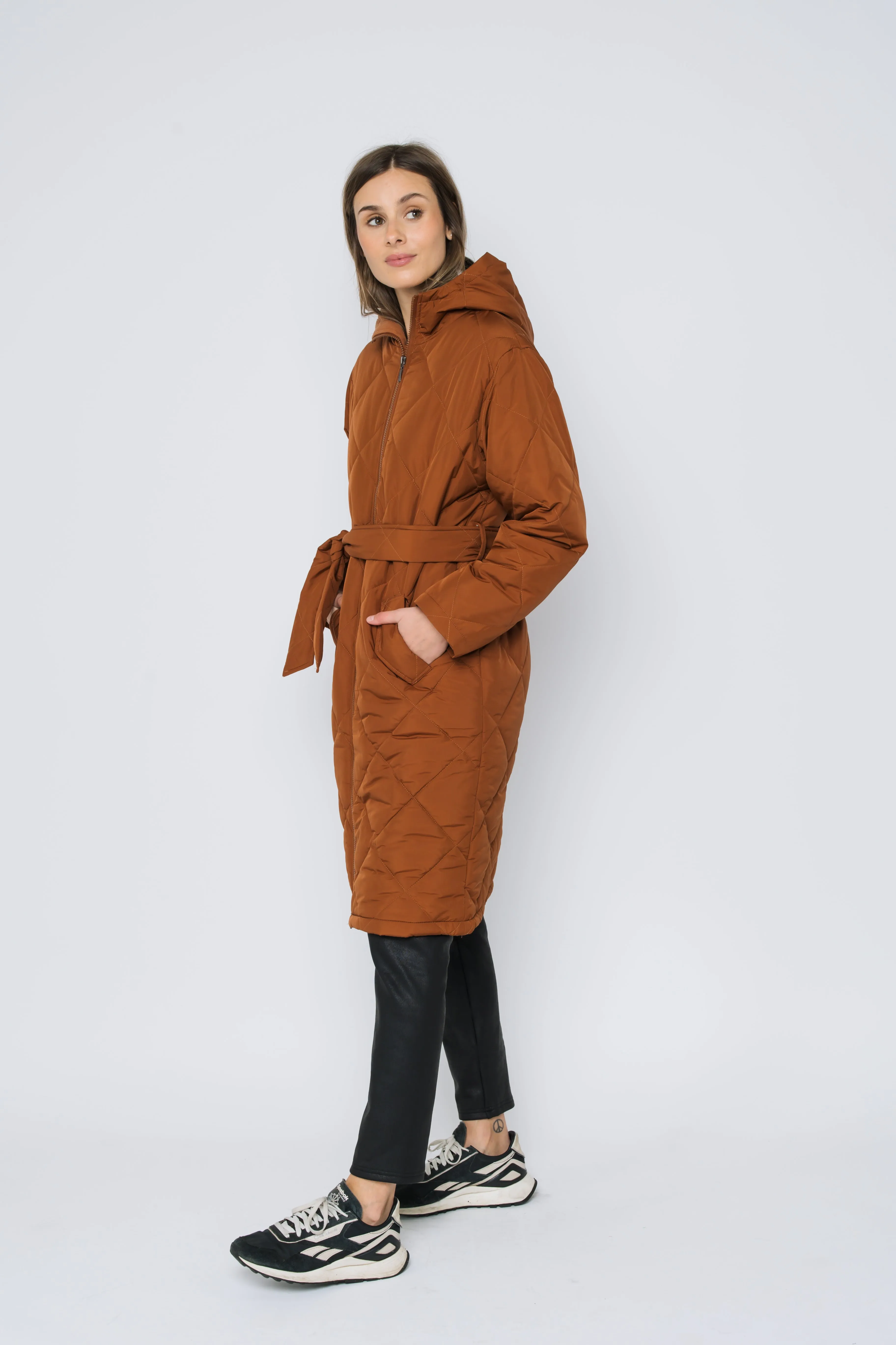 Aria-Quilted Hooded Coat