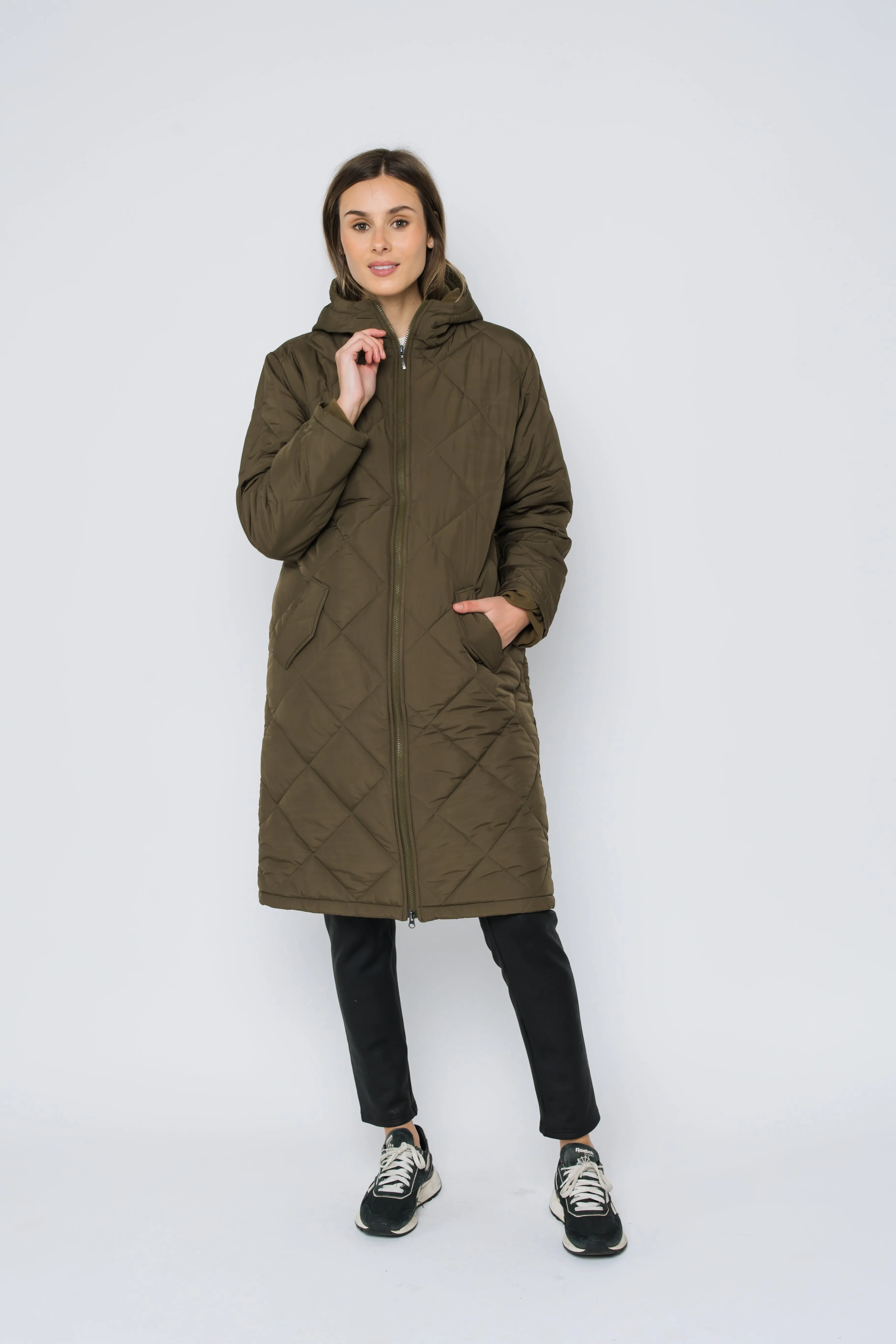 Aria-Quilted Hooded Coat