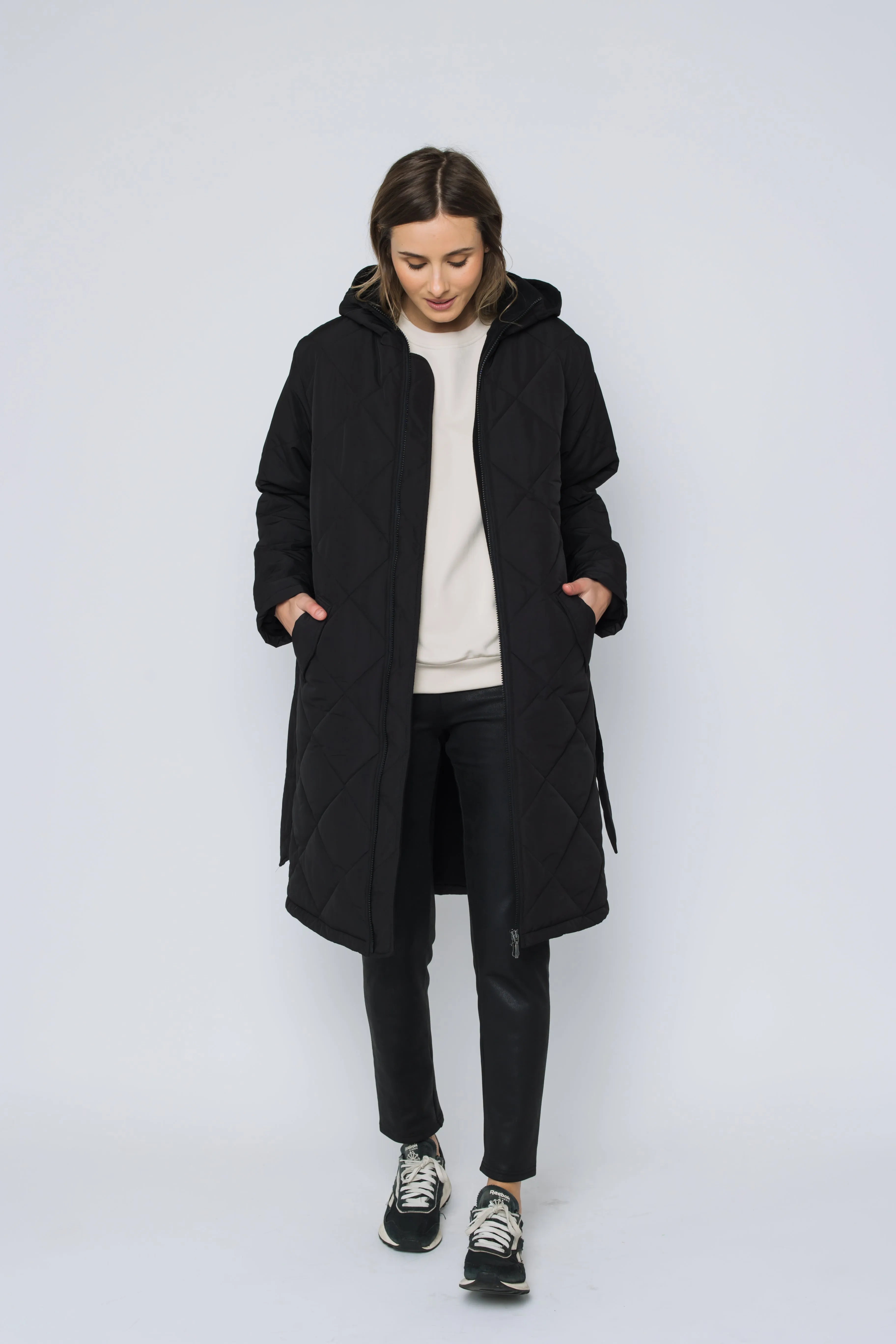 Aria-Quilted Hooded Coat