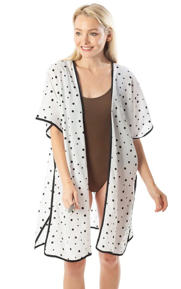 BAAP4956 Polka Dots Print Kimono