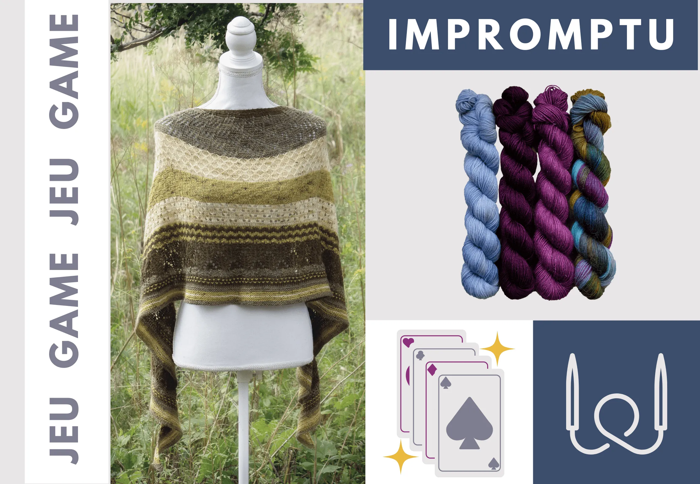 Biscotte's Shawl Knitting Game | The Knitting Kit Played with a Deck of Cards SUPER SOCK ONLY