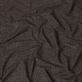 Black cotton fabric with brown print in fancy design-D14846