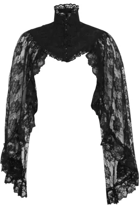 Black Lace Sleeved Bolero Jacket