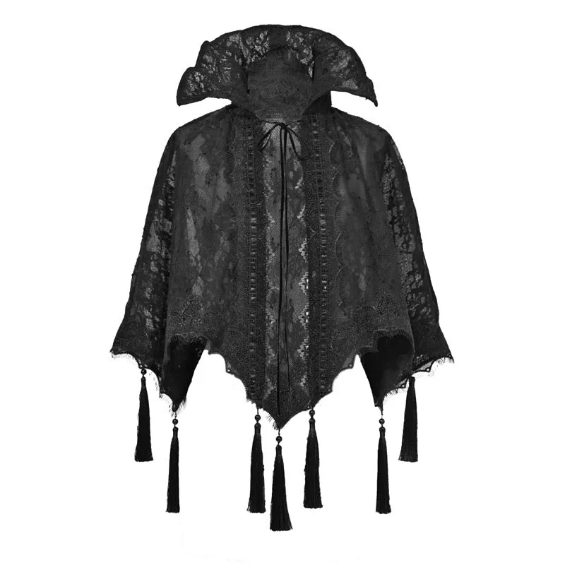 [Blood Supply] Scarlet Romance Gothic Lace Tassel Cloak Cape