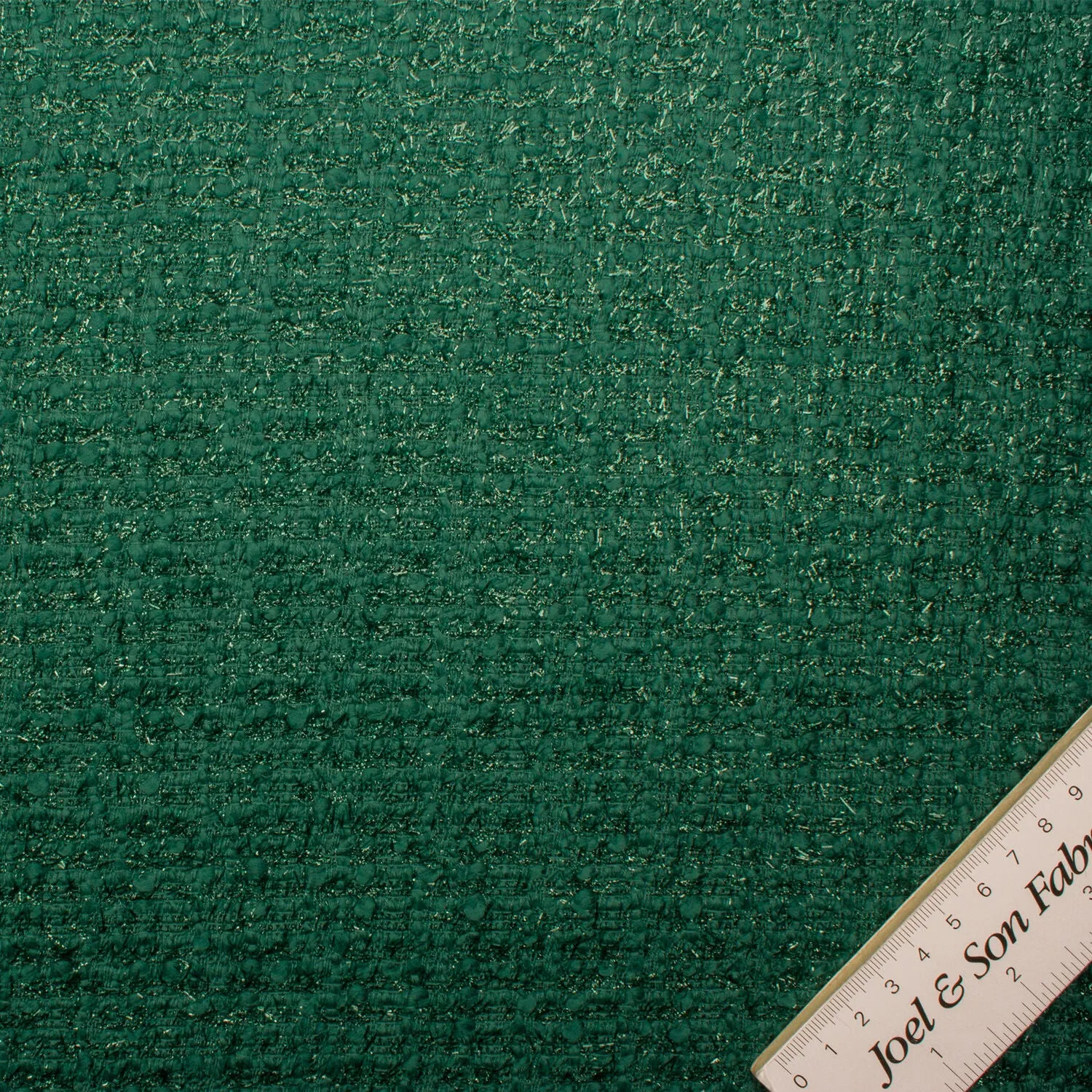 Bottle Green Lurex Wool Bouclé