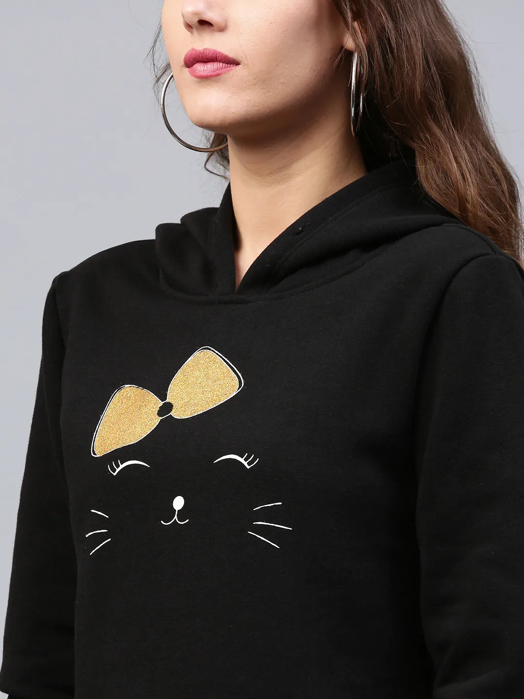 Bow Kitty Black Sweatshirt