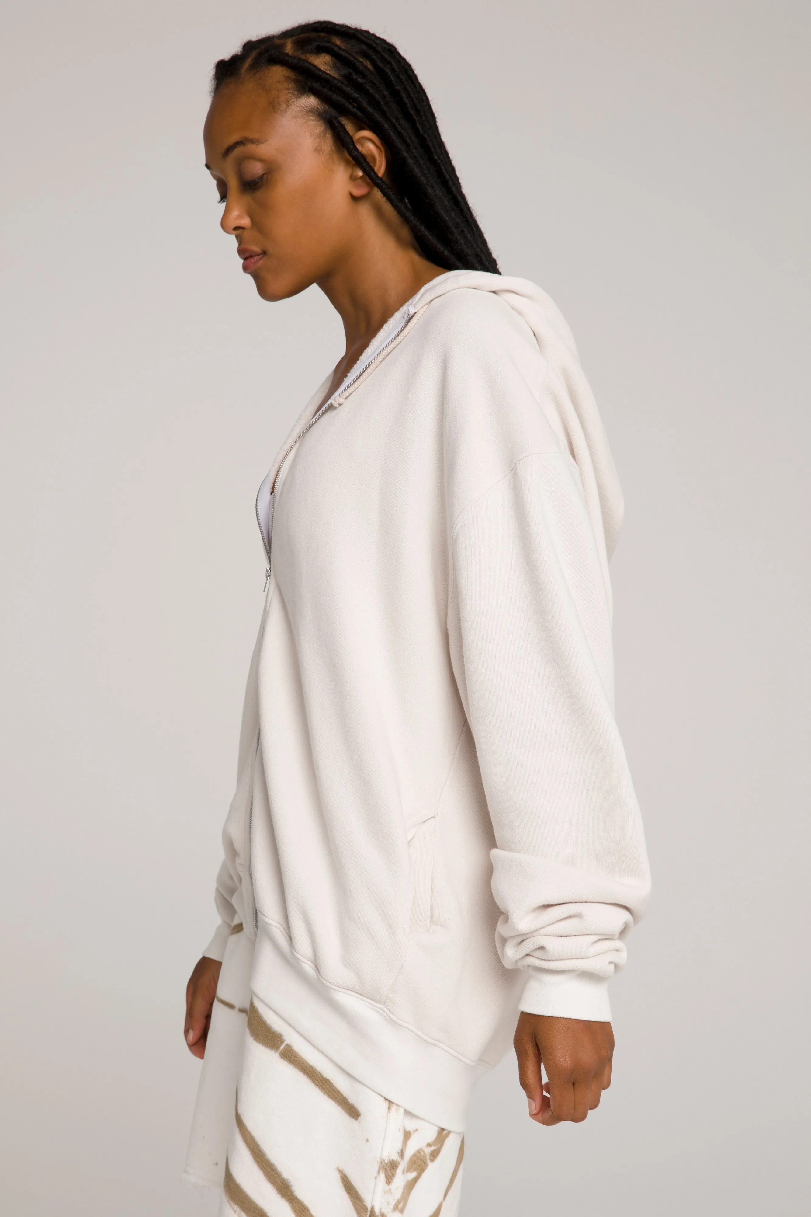 BOYFRIEND ZIP HOODIE | BONE001