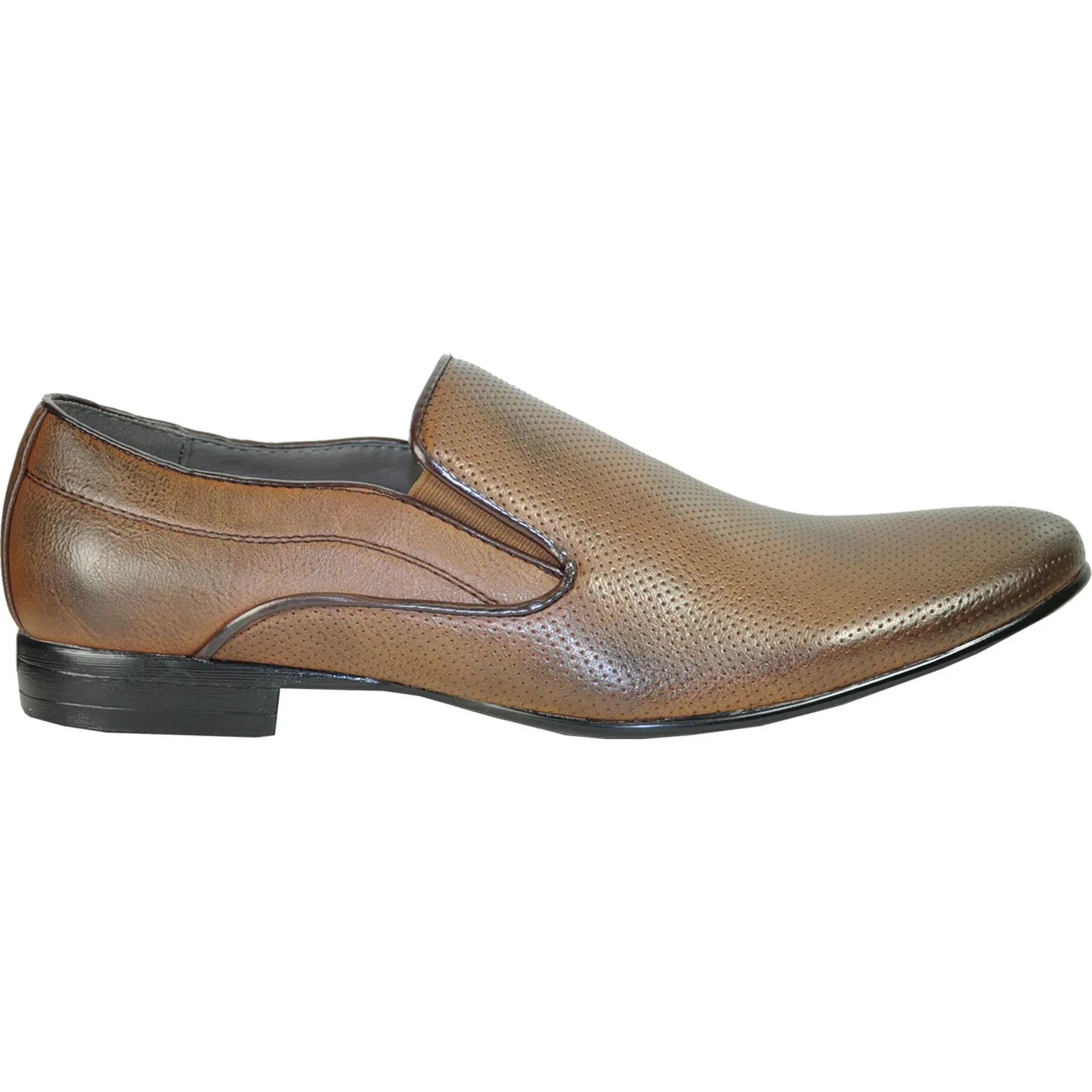 BRAVO Men Dress Shoe KLEIN-3 Loafer Shoe Brown with Leather Lining