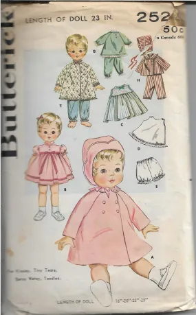 Butterick 2520  Kissy Betsy Wardrobe Vintage Craft Sewing Pattern 1960s