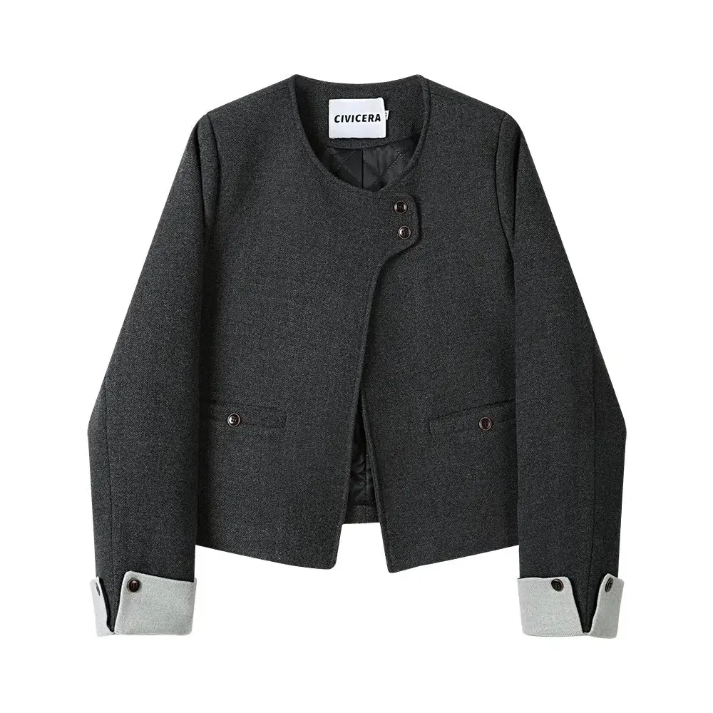 Button Accents Wool Coat