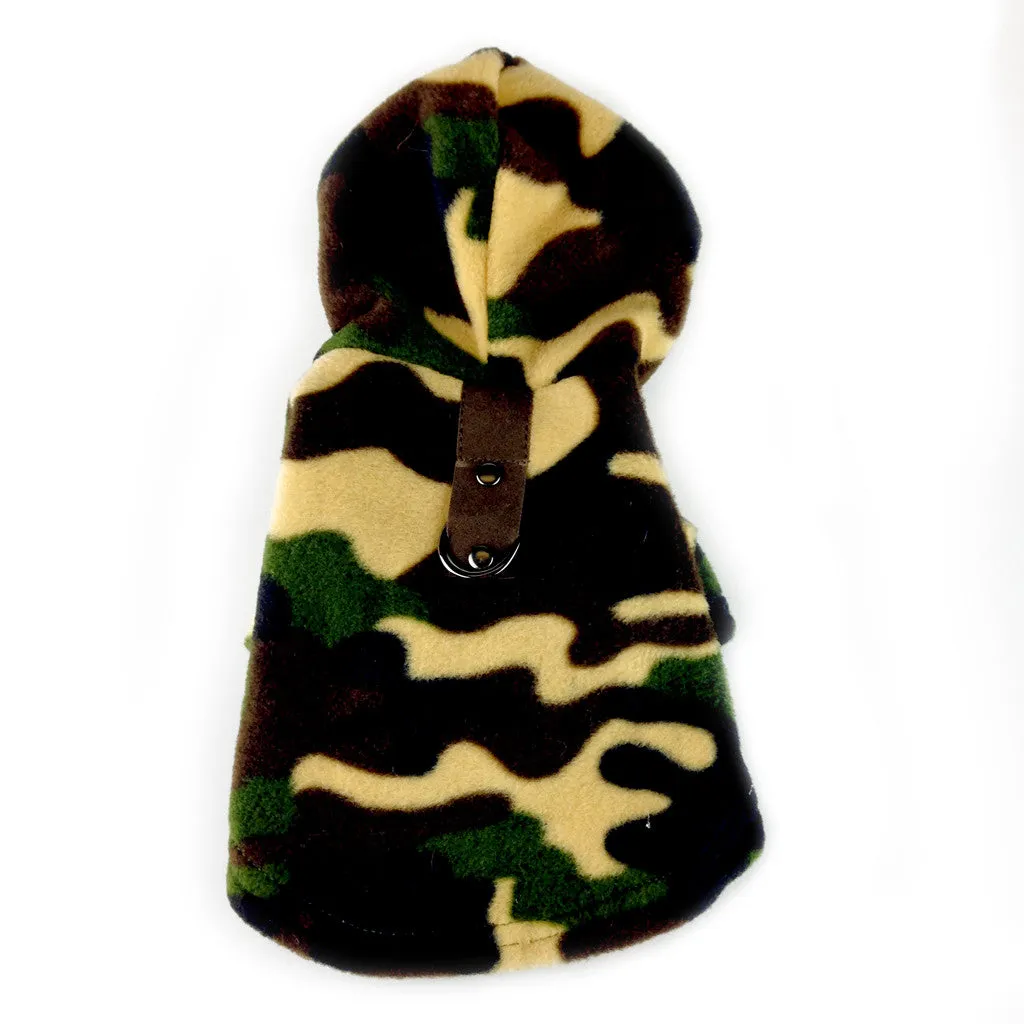 Camo Fleece Dog Hoodie Coat Dog Jacket