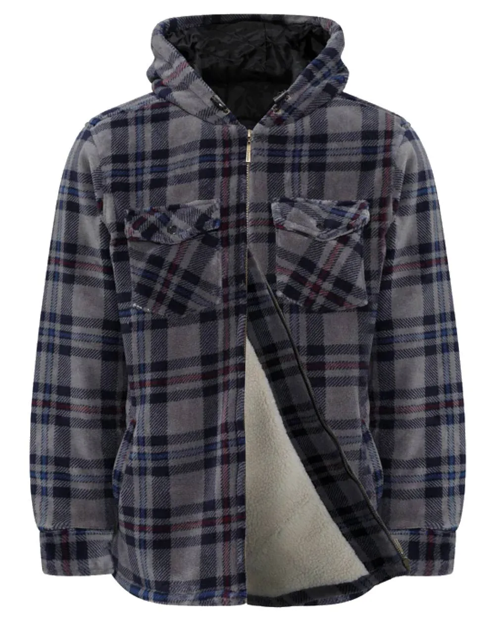 Champion Dumfries Mens Hooded Lumberjack Fleece Jacket