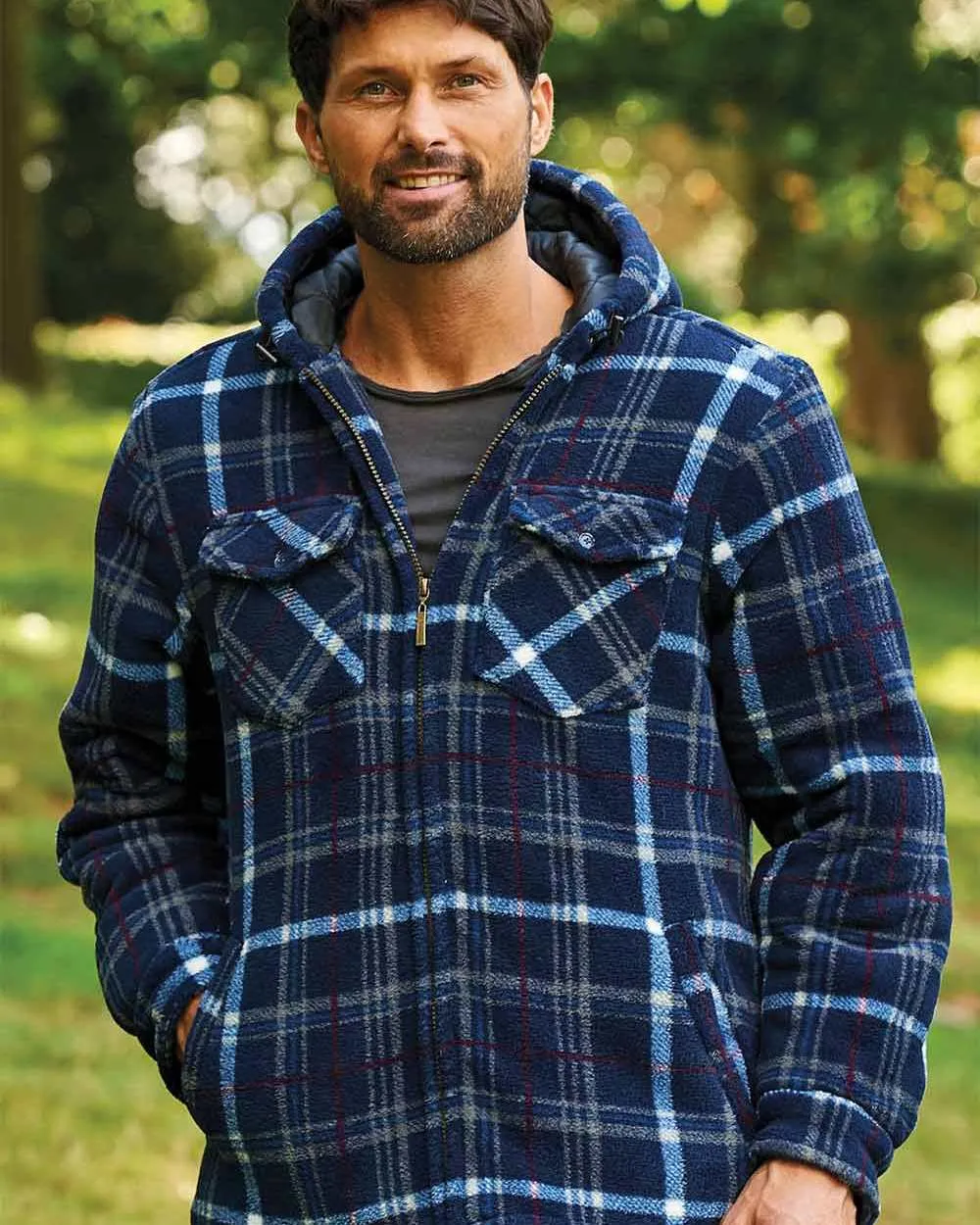 Champion Dumfries Mens Hooded Lumberjack Fleece Jacket