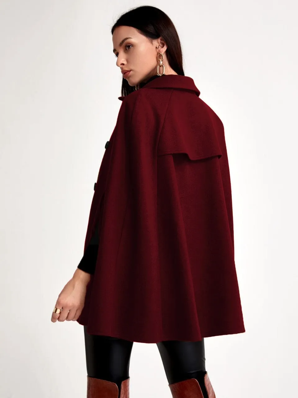 Cloak Sleeve Double Button Cape Coat(Clearance Sale)