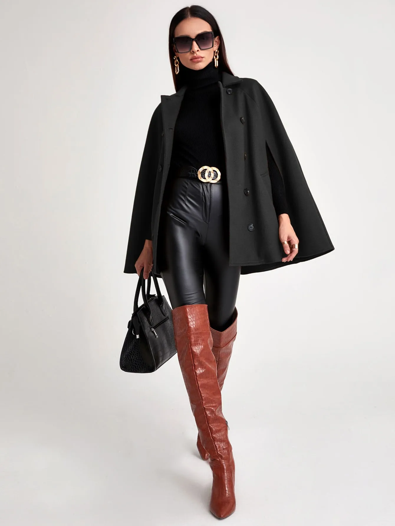 Cloak Sleeve Double Button Cape Coat(Clearance Sale)