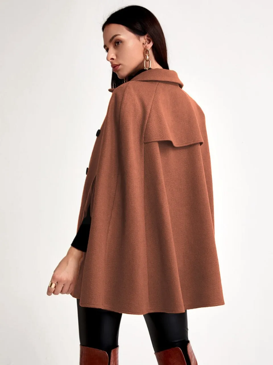 Cloak Sleeve Double Button Cape Coat(Clearance Sale)