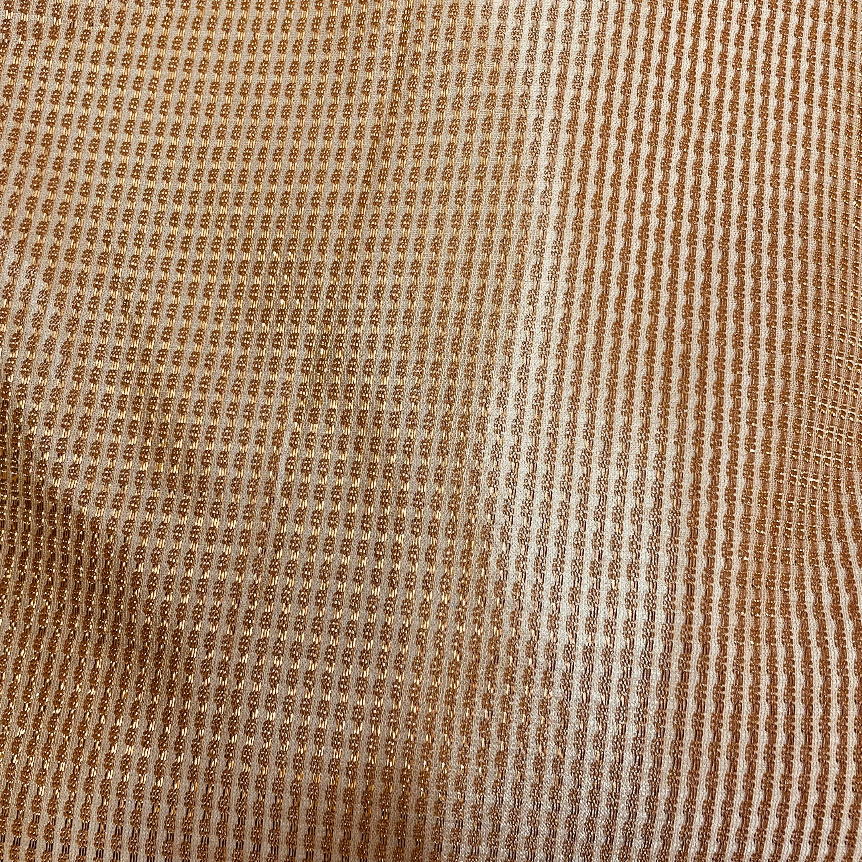 Copper With Gold Stripes Shimmer Imported Knit Fabric