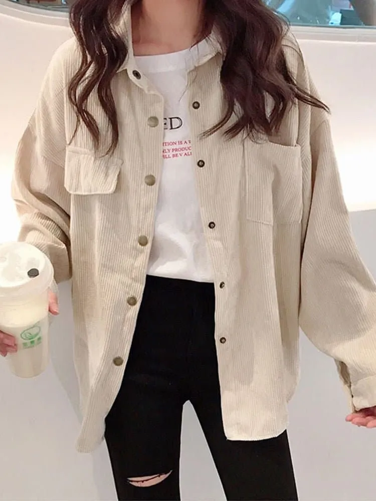 Corduroy Shirt Jacket - Fashionable and Comfortable Jacket for Women