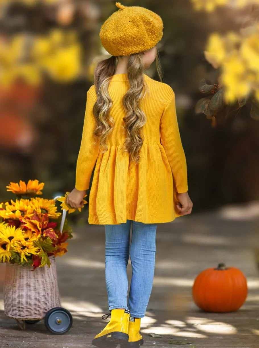 Cozy Weather Marigold Knit Tunic Sweater