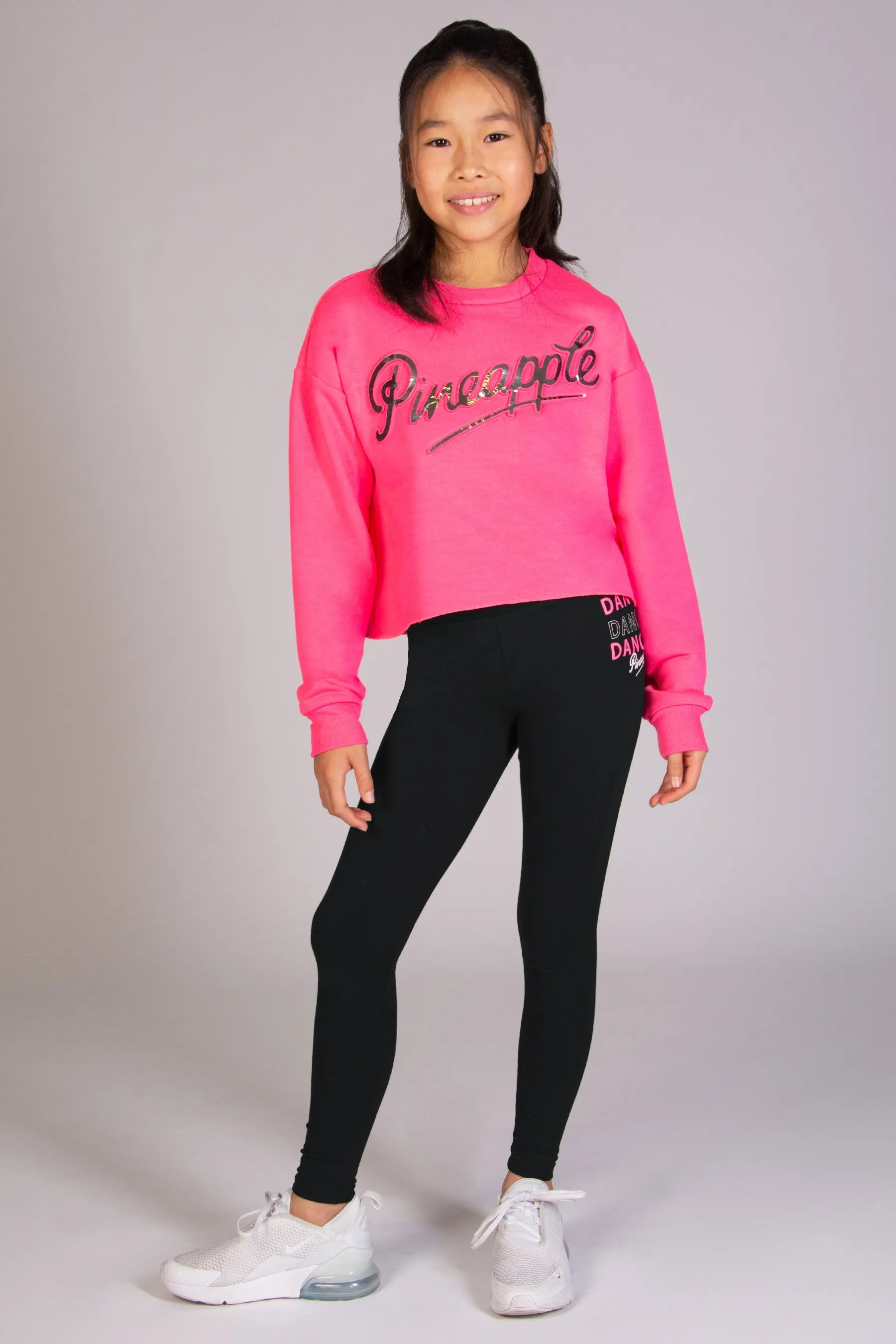 Crop Sweat Top with Embossed Logo