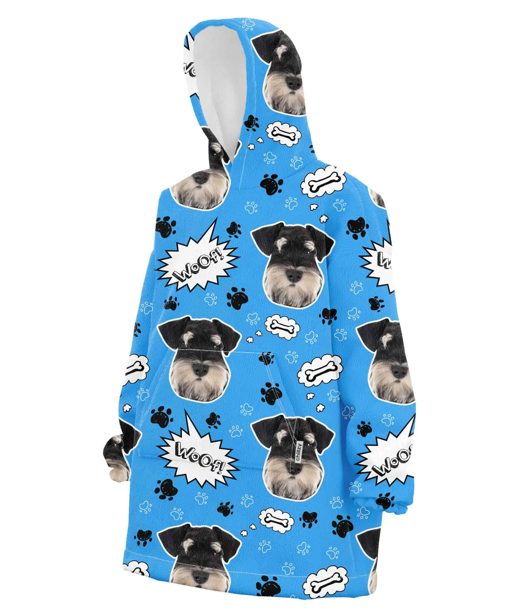 Custom Dog Woof Hoodie Blanket