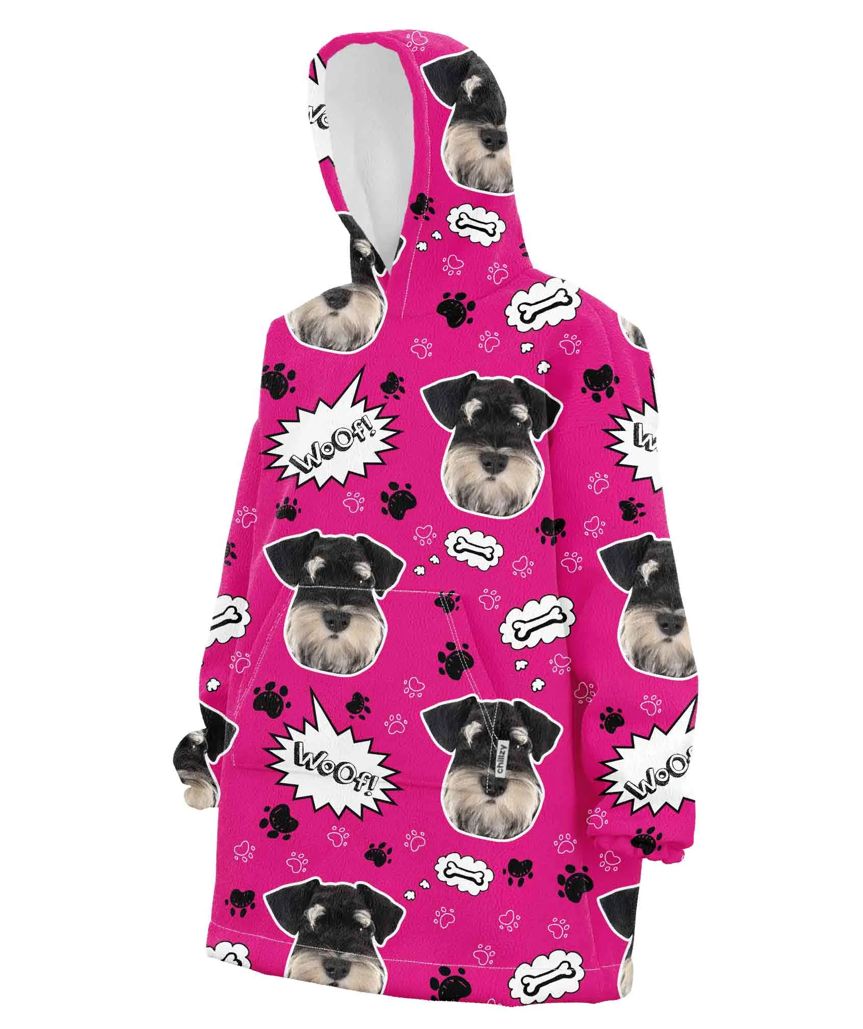 Custom Dog Woof Hoodie Blanket