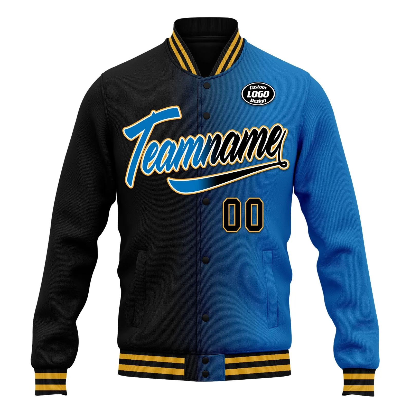 Custom Gradient Fashion Jacket Bomber Full-Snap Varsity Letterman Personalized Jacket FZ005-D028016-6