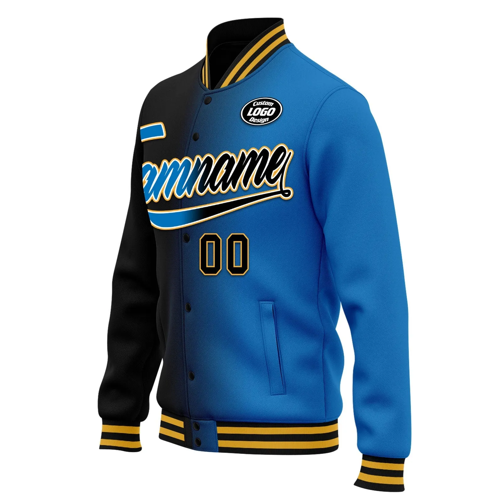 Custom Gradient Fashion Jacket Bomber Full-Snap Varsity Letterman Personalized Jacket FZ005-D028016-6