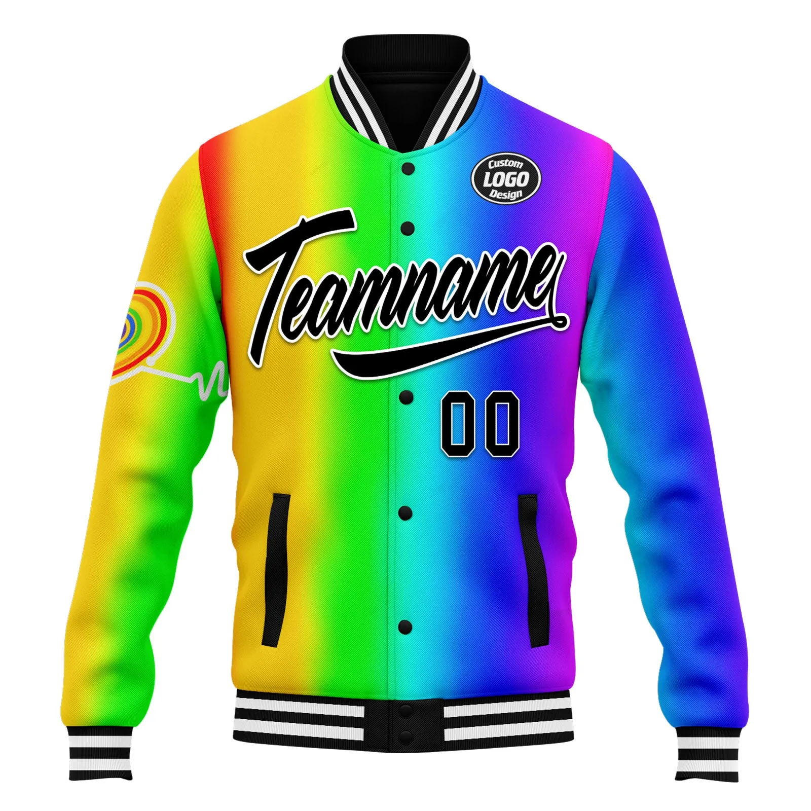 Custom Jacket Bomber Full-Snap Varsity Letterman Personalized Jacket FZ005-D025003-6