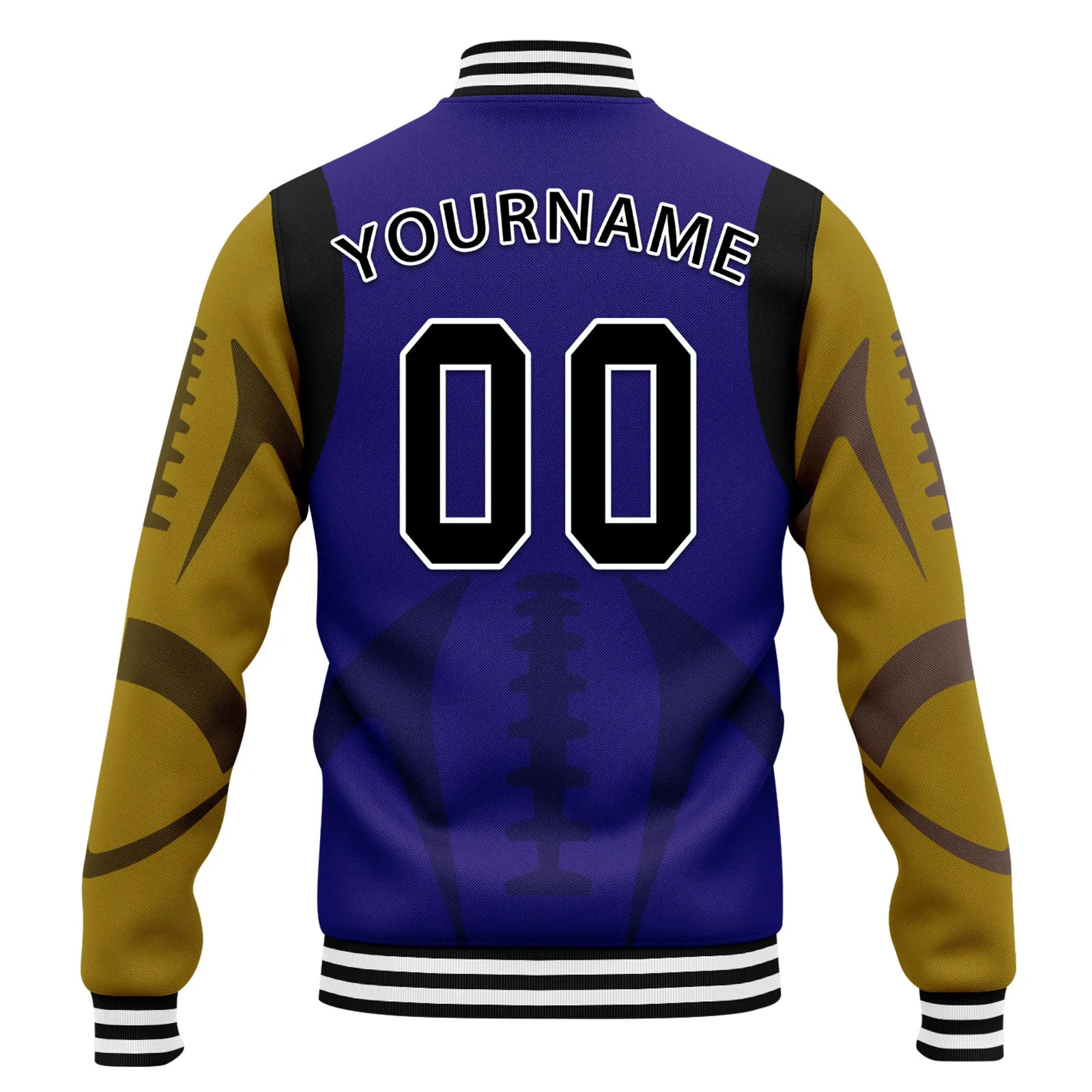 Custom Purple Baltimore Jacket Bomber Full-Snap Varsity Letterman Personalized Jacket FZ005-D025004-4