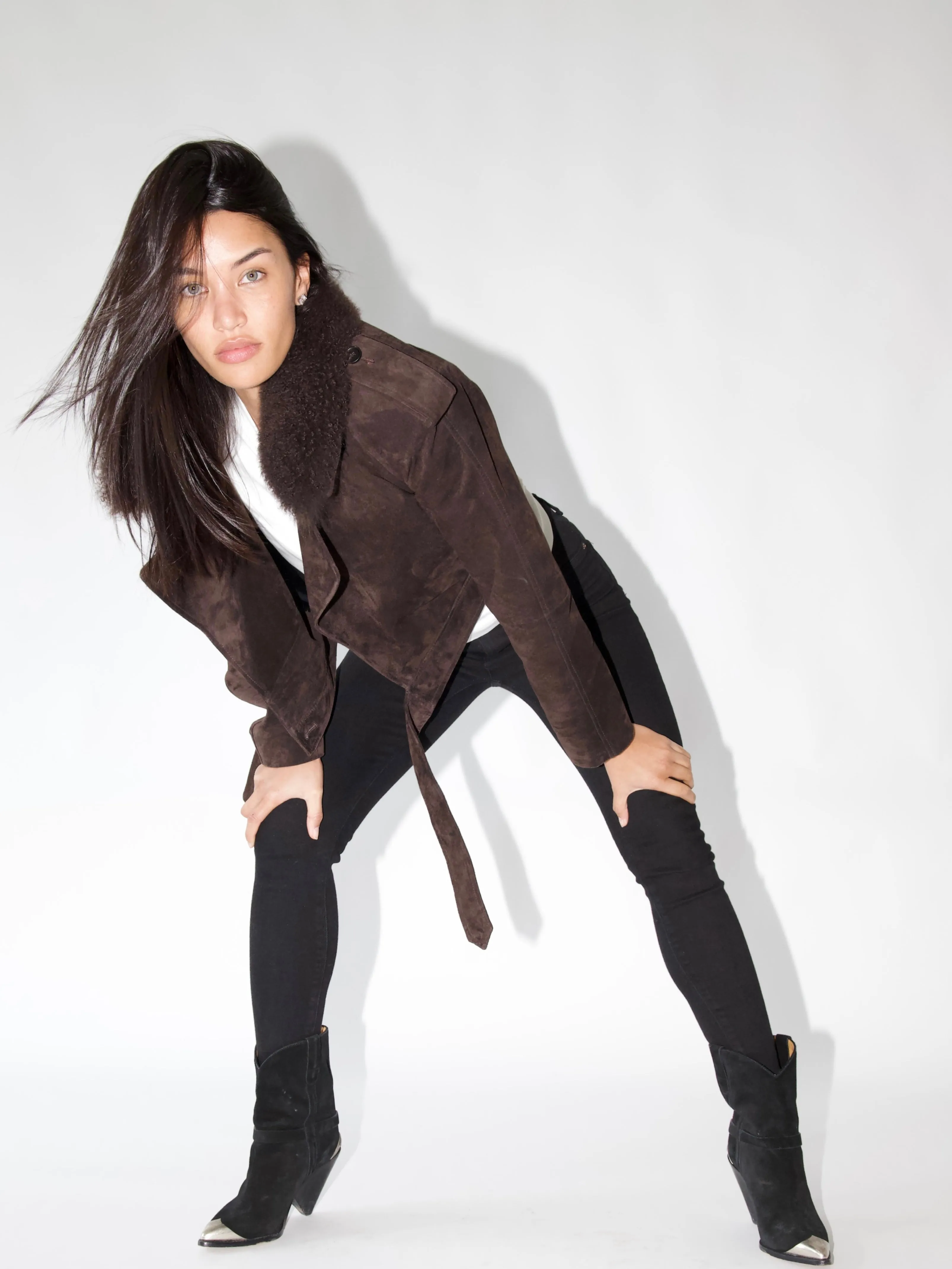 Daria Oversized Jacket Brown Suede