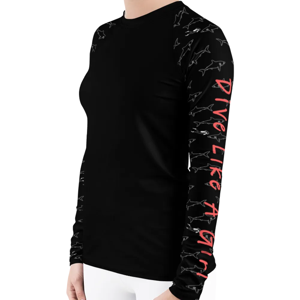 Dive Like A Girl Women's Rash Guard