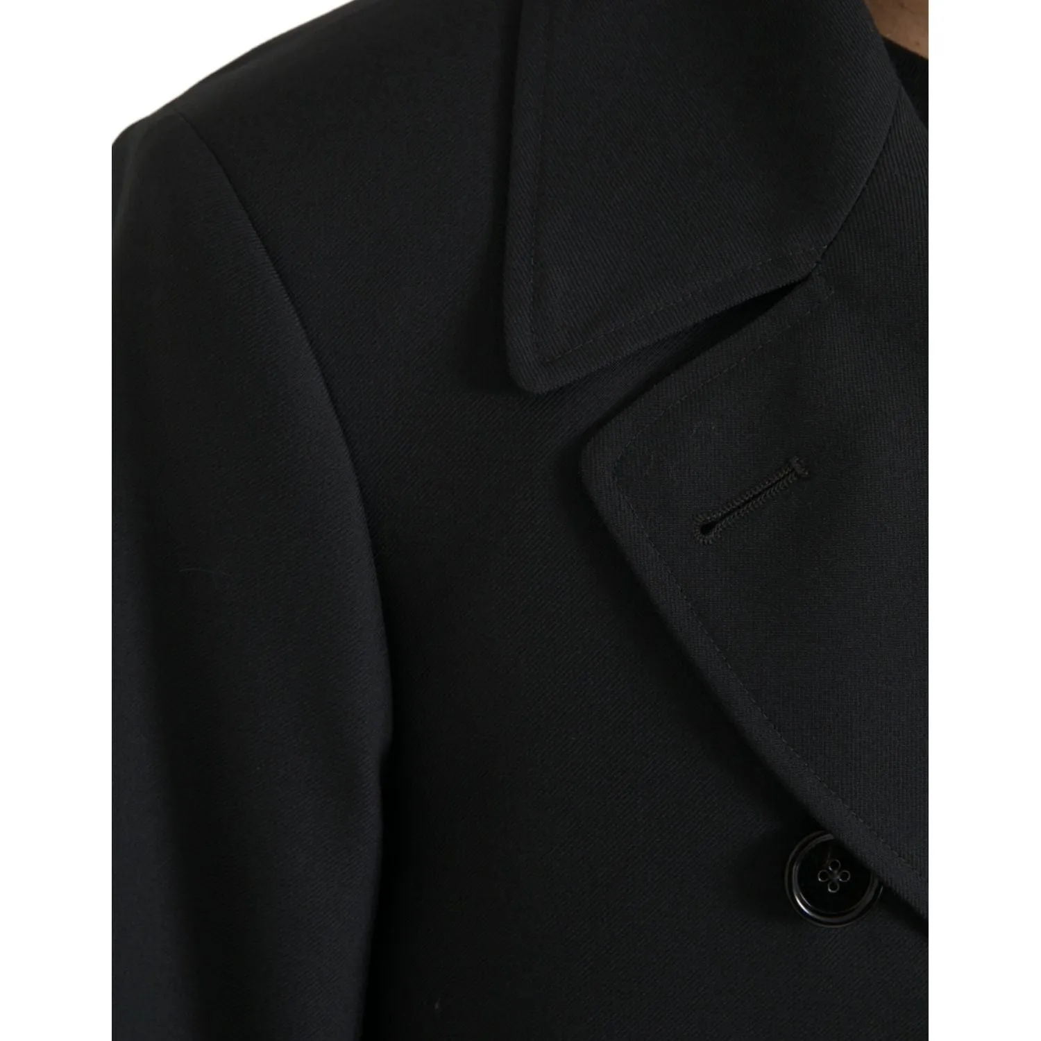 Dolce & Gabbana Black Double Breasted Trench Coat Jacket