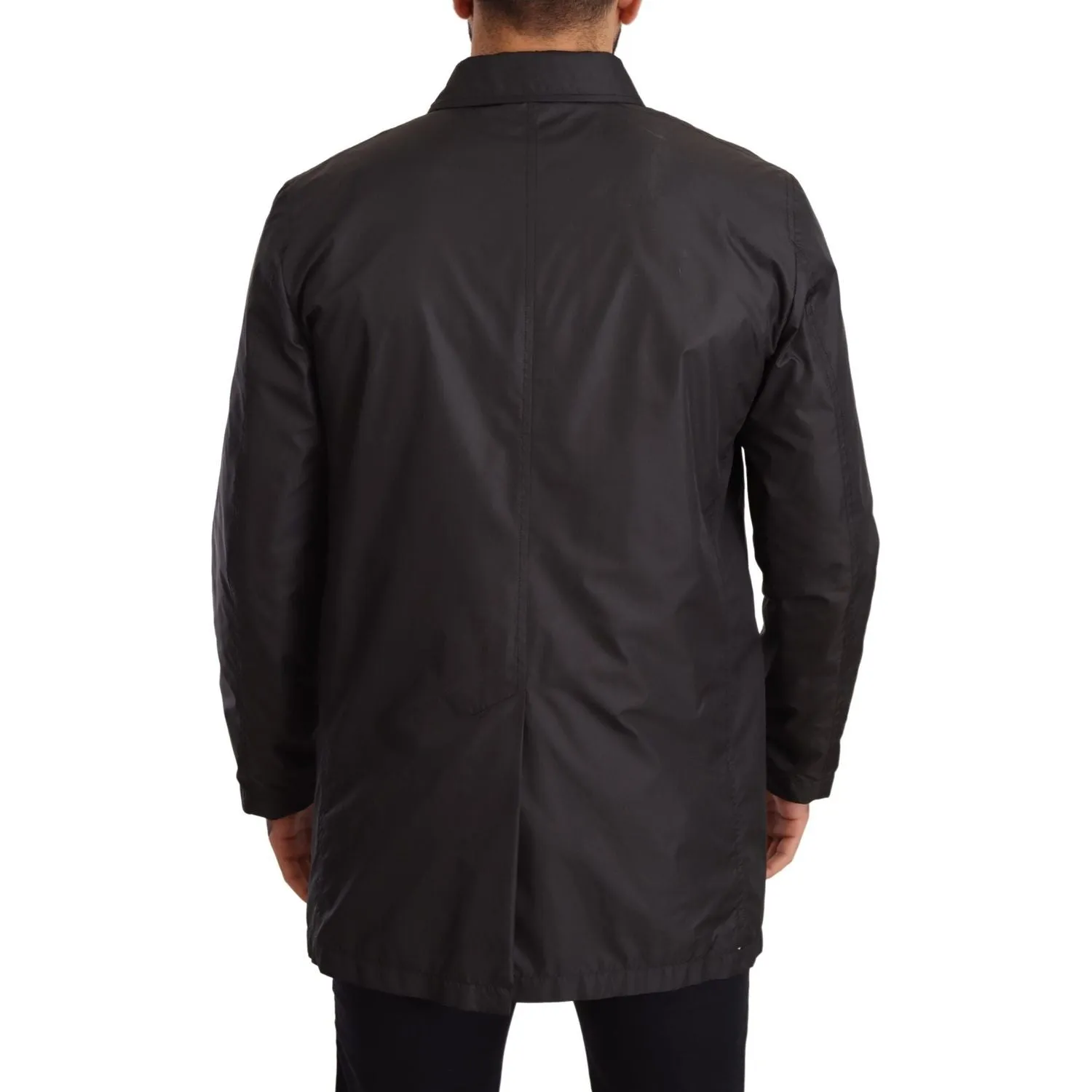 Dolce & Gabbana Elegant Black Trench Coat for Sophisticated Men