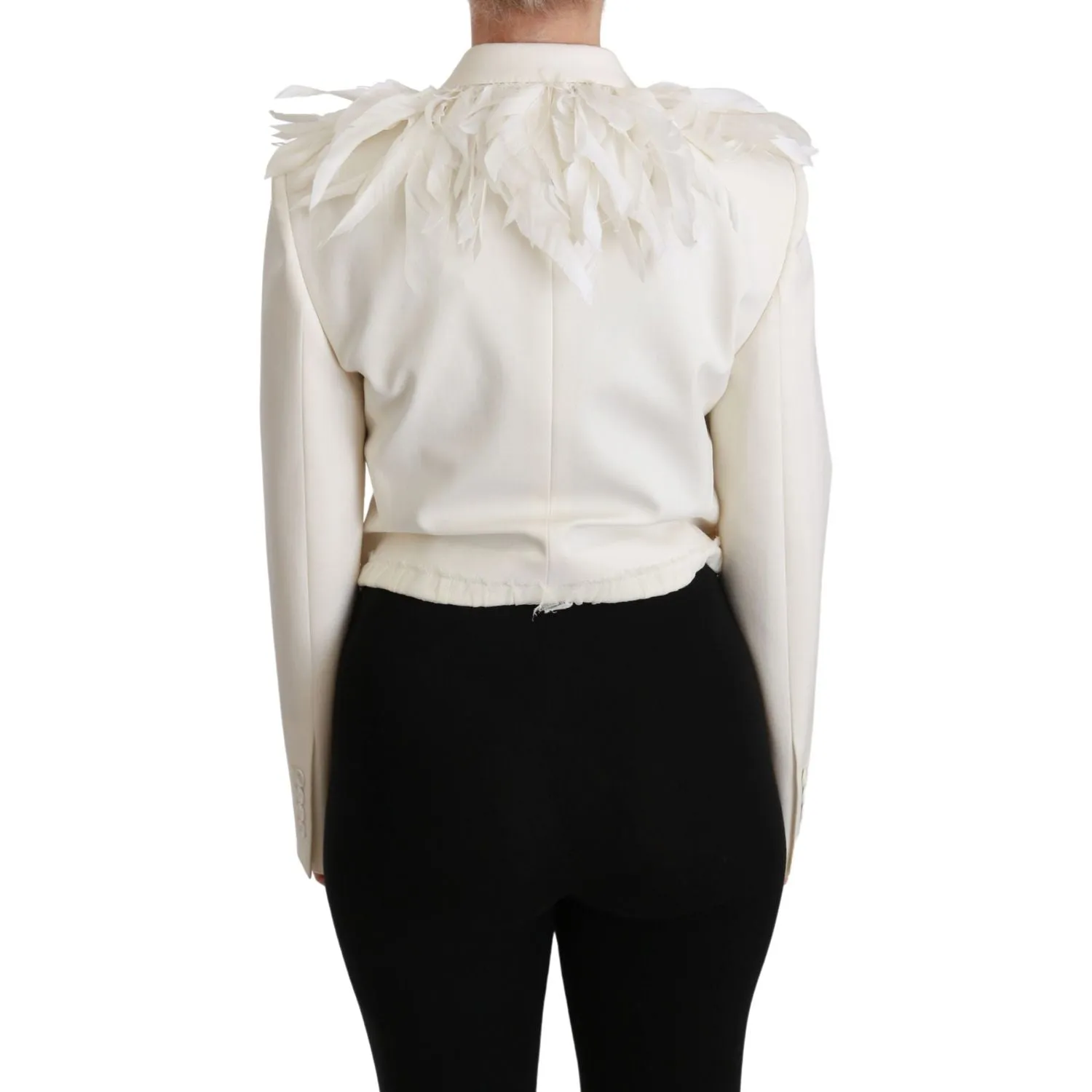 Dolce & Gabbana Elegant White Double Breasted Blazer Jacket