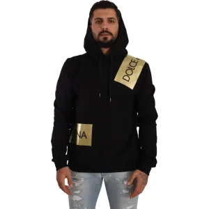 Dolce & Gabbana Elevate Your Style with a Black Golden-Logo Pullover