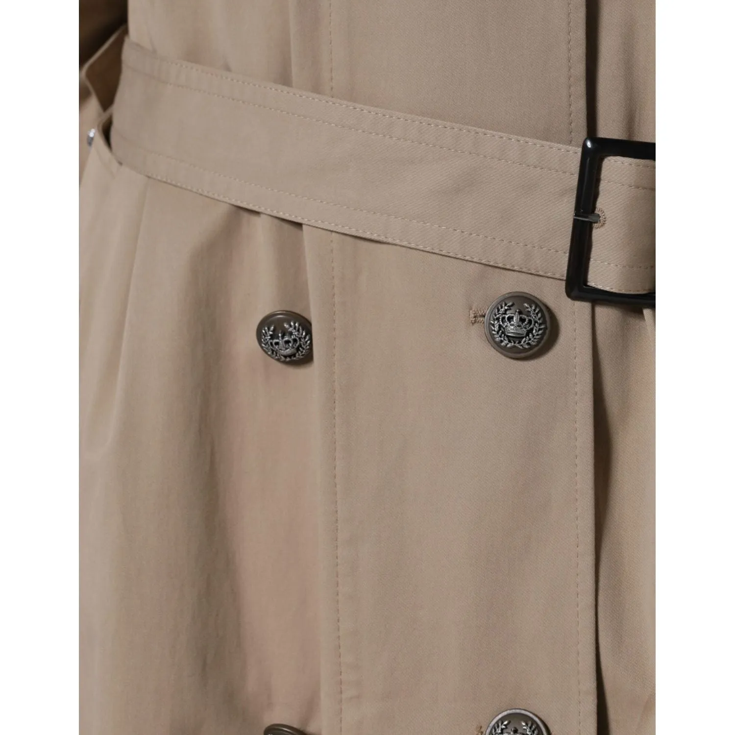 Dolce & Gabbana Khaki Double Breasted Trench Coat Jacket