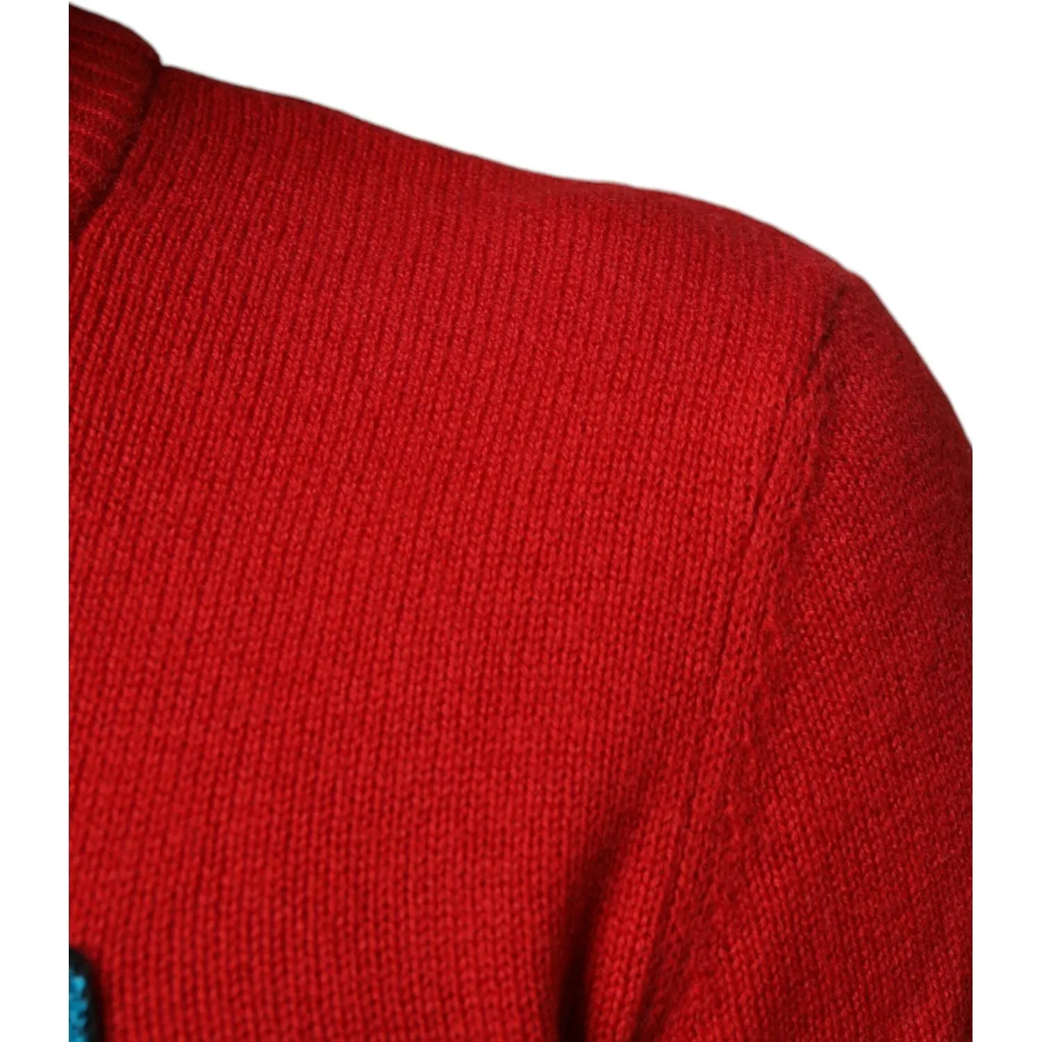 Dolce & Gabbana Red I'm The King Wool Crew Neck Sweatshirt Sweater